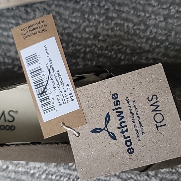 NWT TOMS Alpargata Heritage Canvas, Size 7.5, Color Canteen Green - Picture 13 of 13